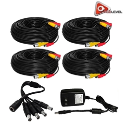 Acelevel Premium 60ft Cables for Night Owl Cameras (4 Pack) 