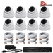 AceLevel 8 Channel HD AHD DVR Kit with 8 x 1080P Night Vision Weatherproof Dome Cameras and 1TB - SET-DVR-8CH3-TYA-8D2