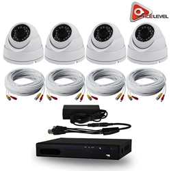 AceLevel 4 Channel HD AHD DVR Kit with 4 x 1080P Night Vision Weatherproof Dome Cameras and 1TB  