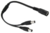 1 to 2 DC Power Splitter Cable, 2.1mm Plugs, 12VDC Female 2.1mm Jack, 2 Male 2.1mm, Plugs, CCTV Power