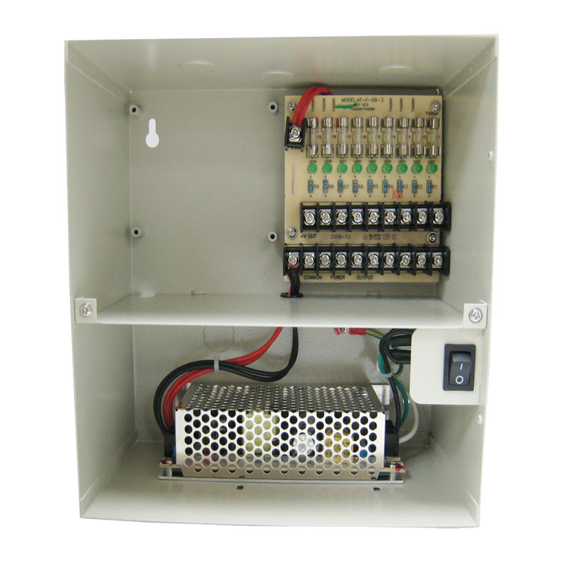 9 Camera Power 5 Amps Power Distribution Panel for CCTV Security Cameras